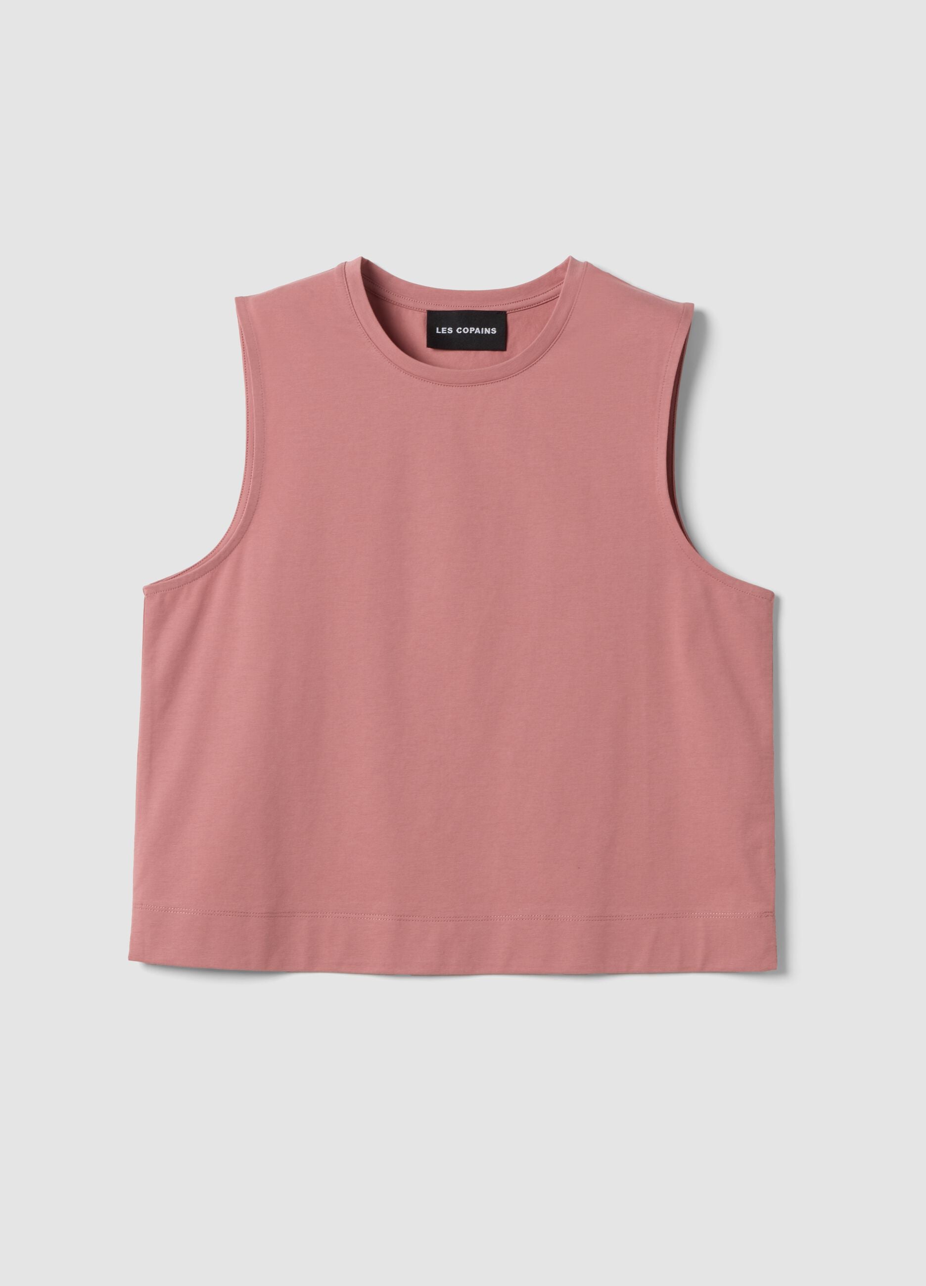 Tank top rosa in misto cotone regular fit