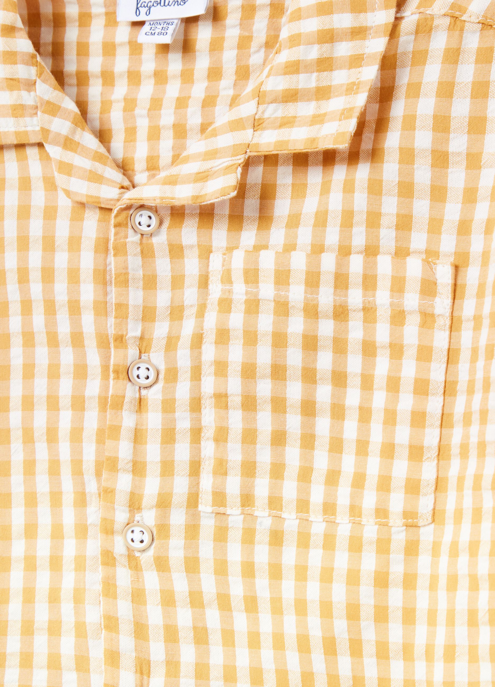 Camicia in seersucker con stampa vichy_2