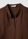 Brown viscose-blend regular-fit blouse with mandarin collar_5