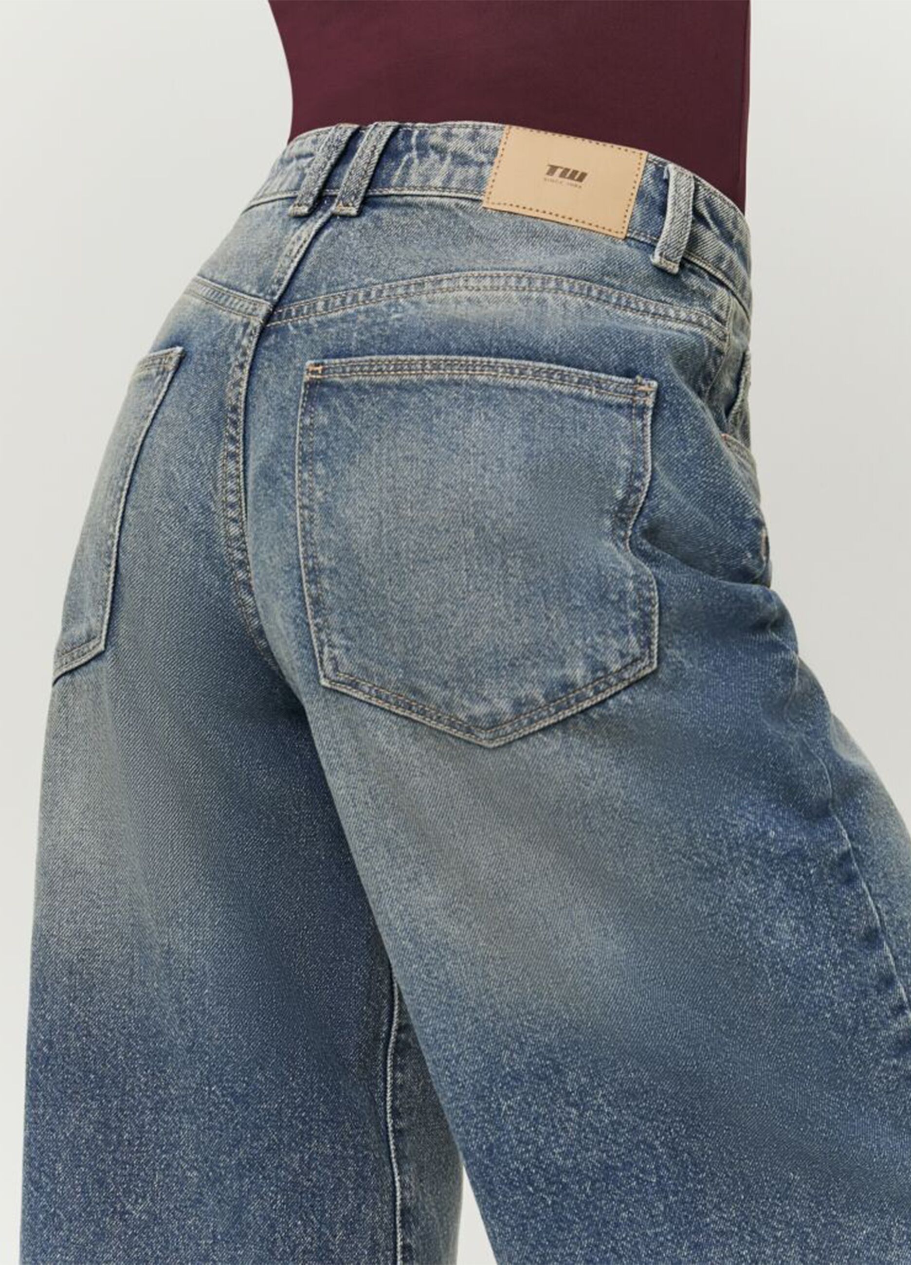 Blue pure cotton culotte jeans
