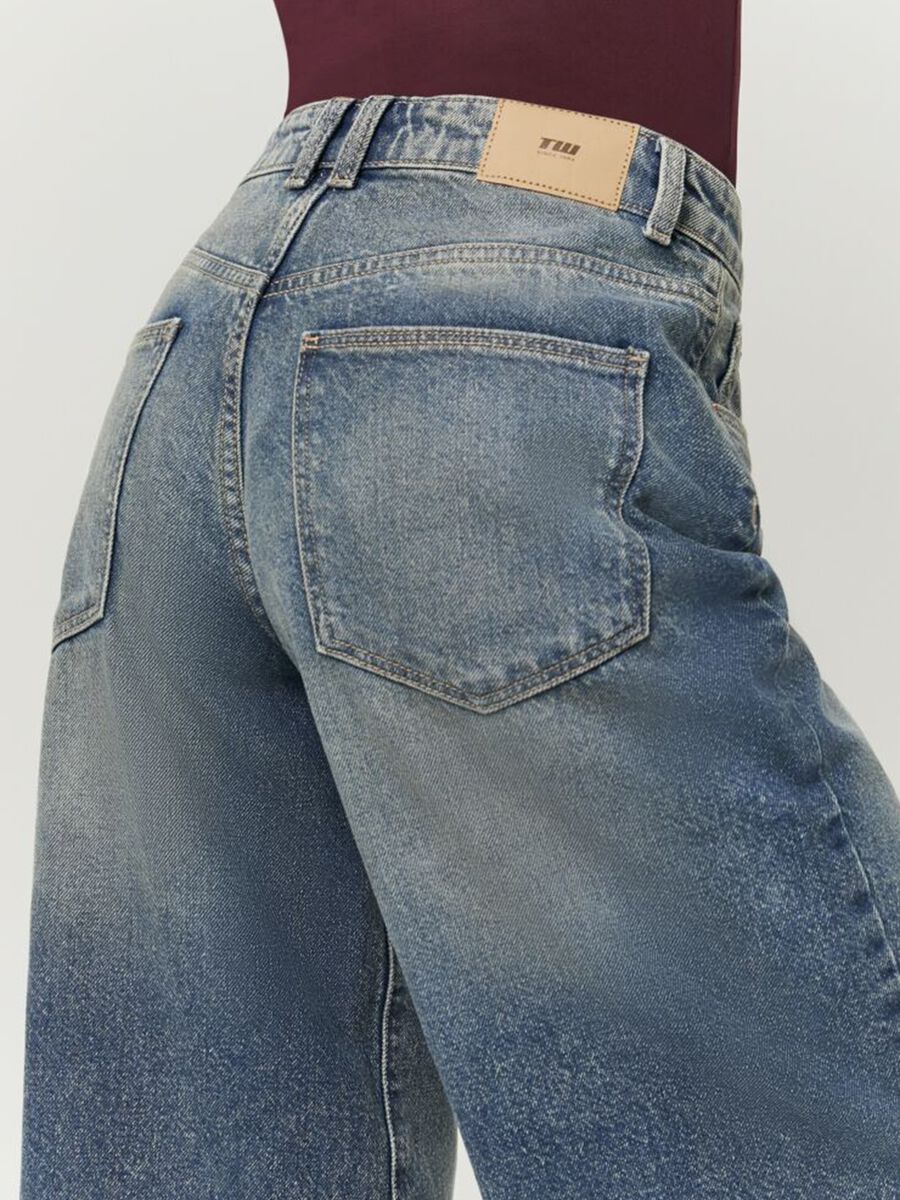 Jeans culotte blu in puro cotone_3