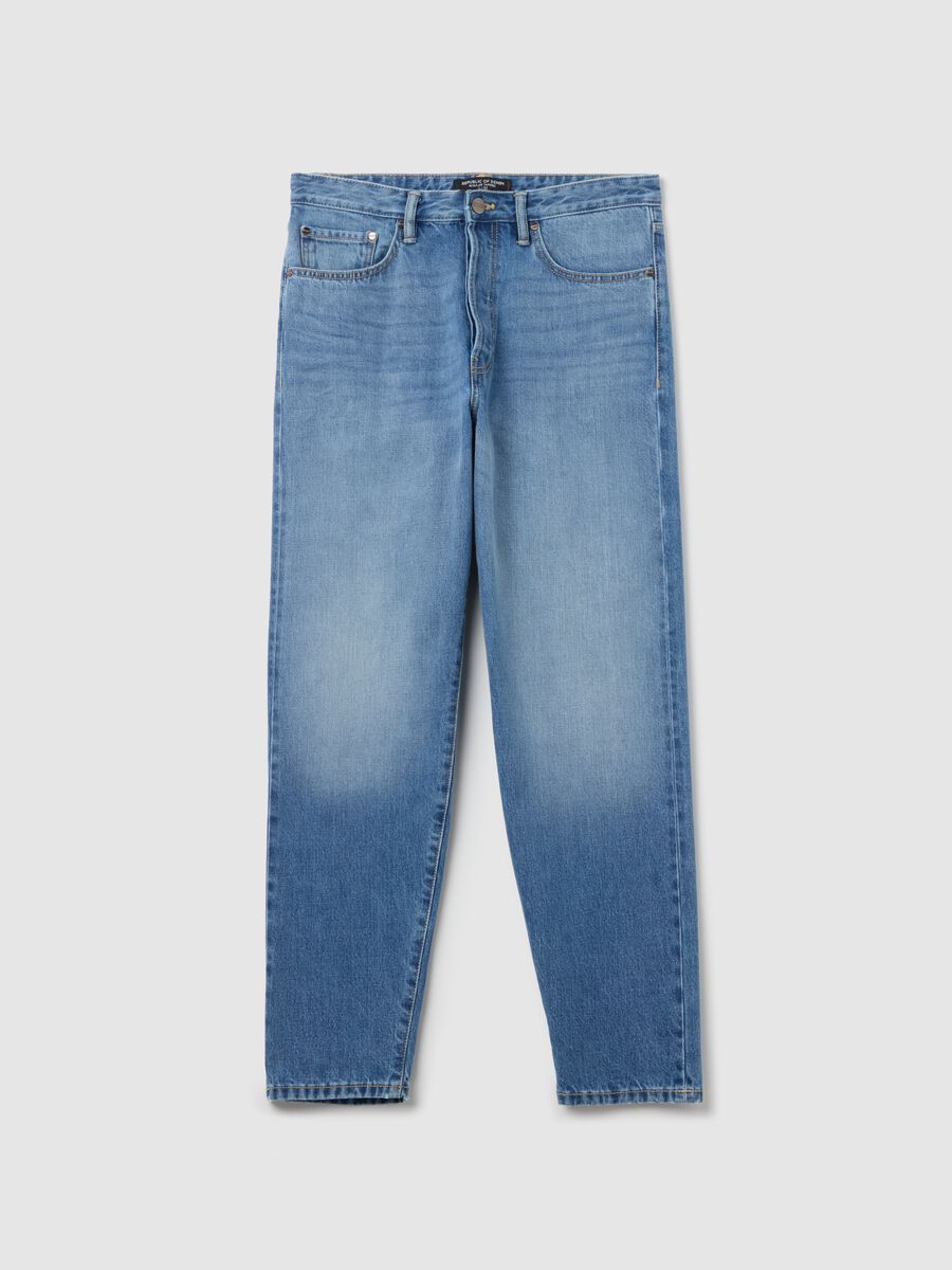 Regular blue tapered-fit jeans_4