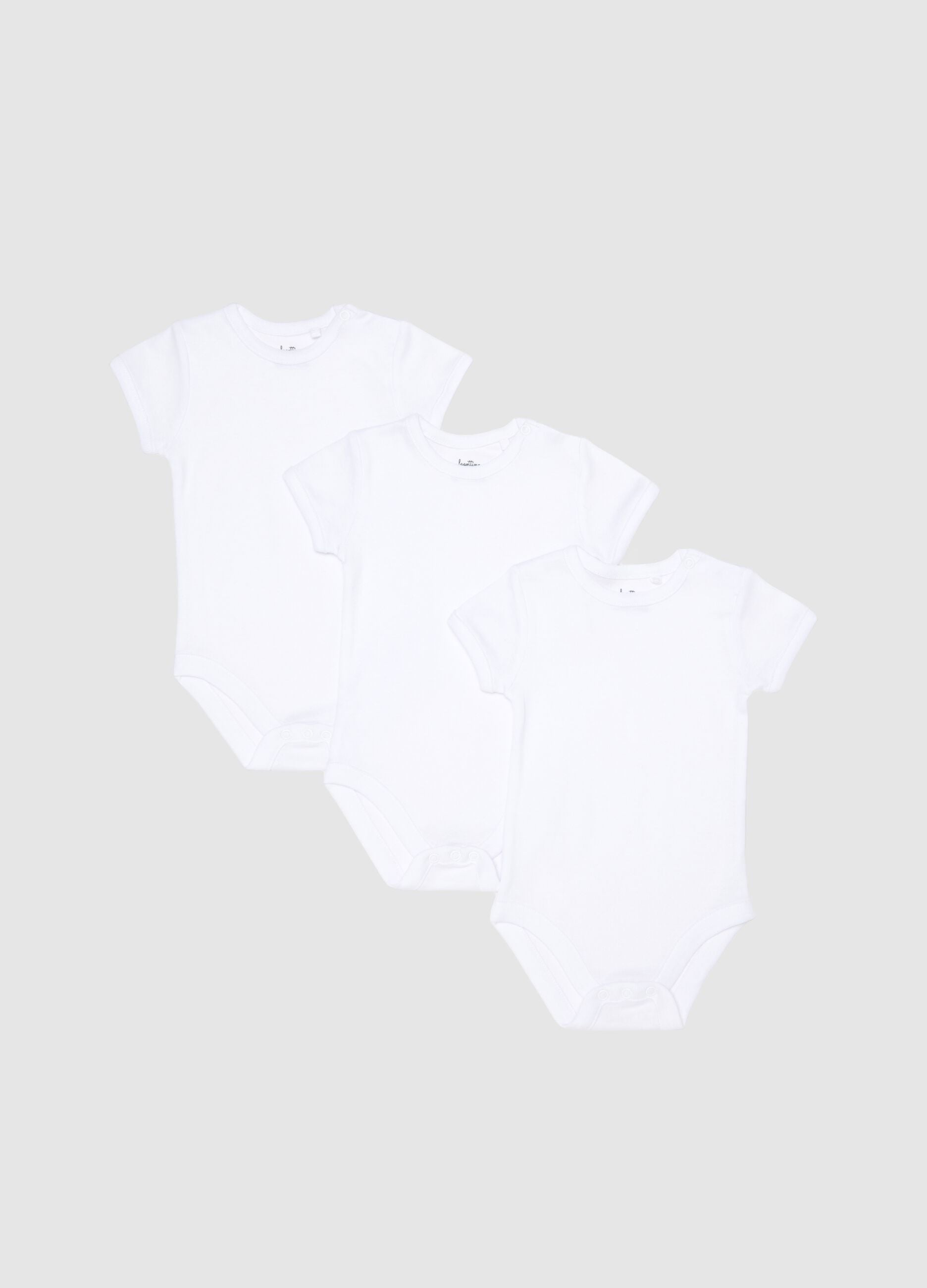 Newborn White Bodysuit Tripack in Pure Organic Cotton