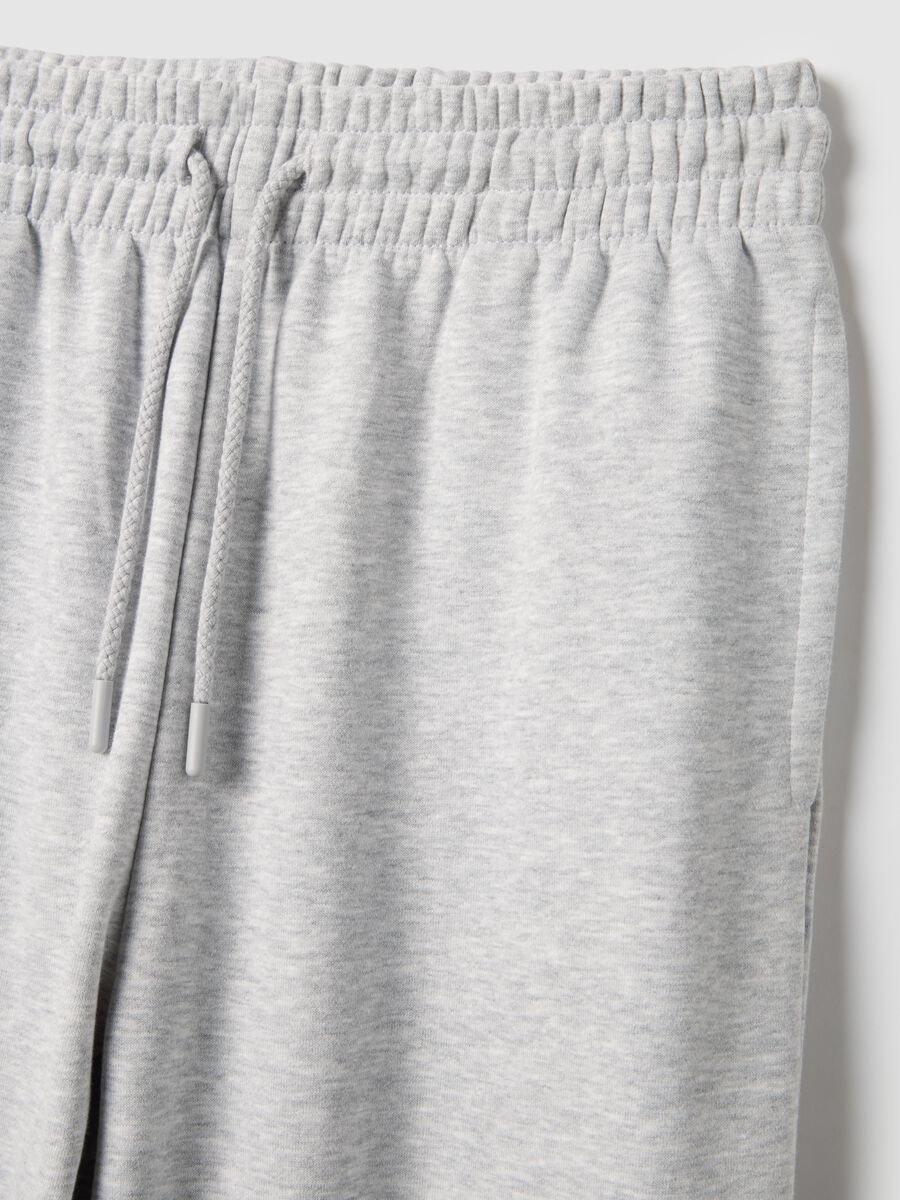 Grey Cotton Blend Jogger Trousers Regular Fit_5