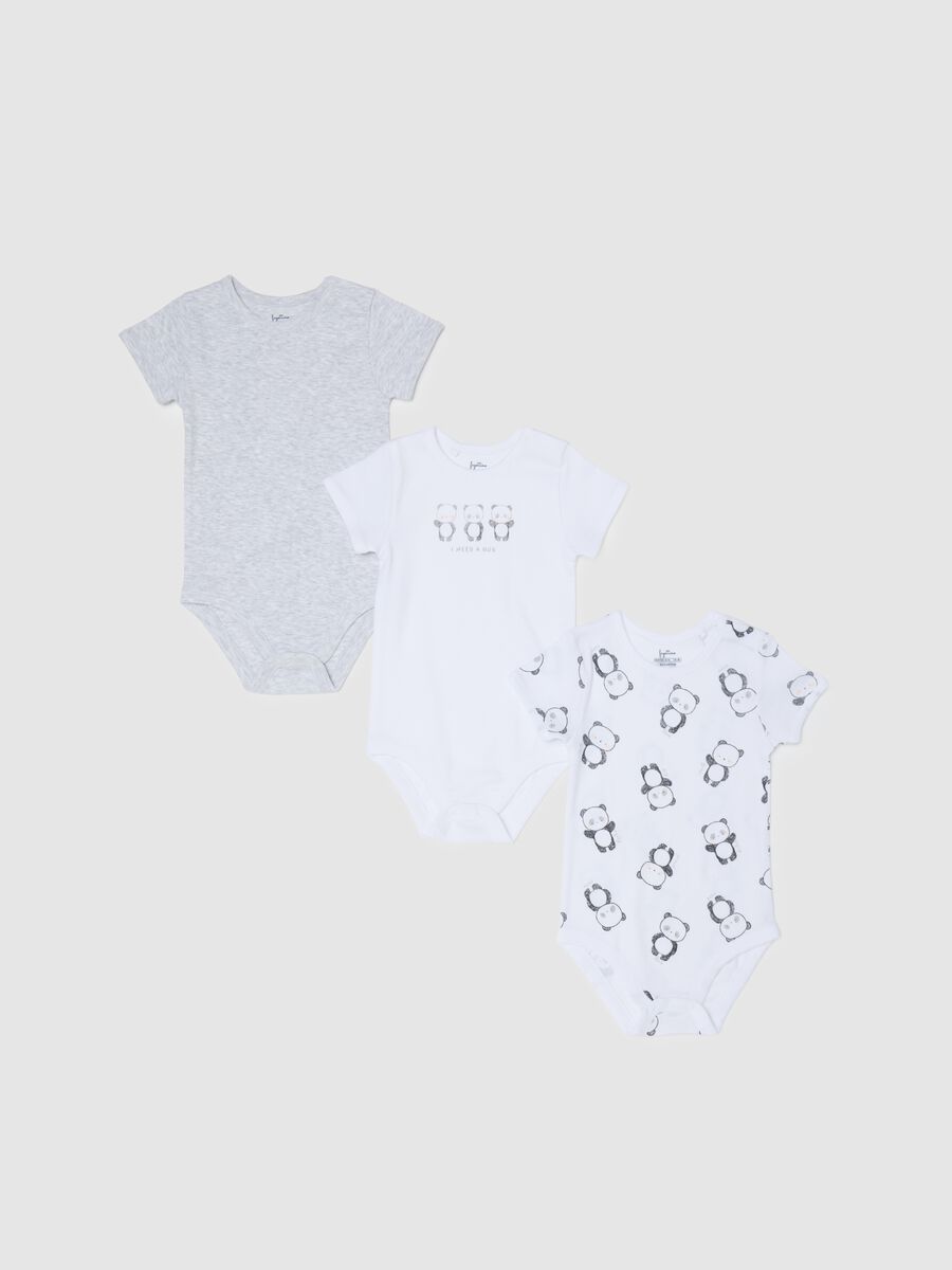 Multicolour pure cotton baby bodysuit tripack_0