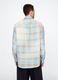 Blue and yellow plaid cotton shirt_2
