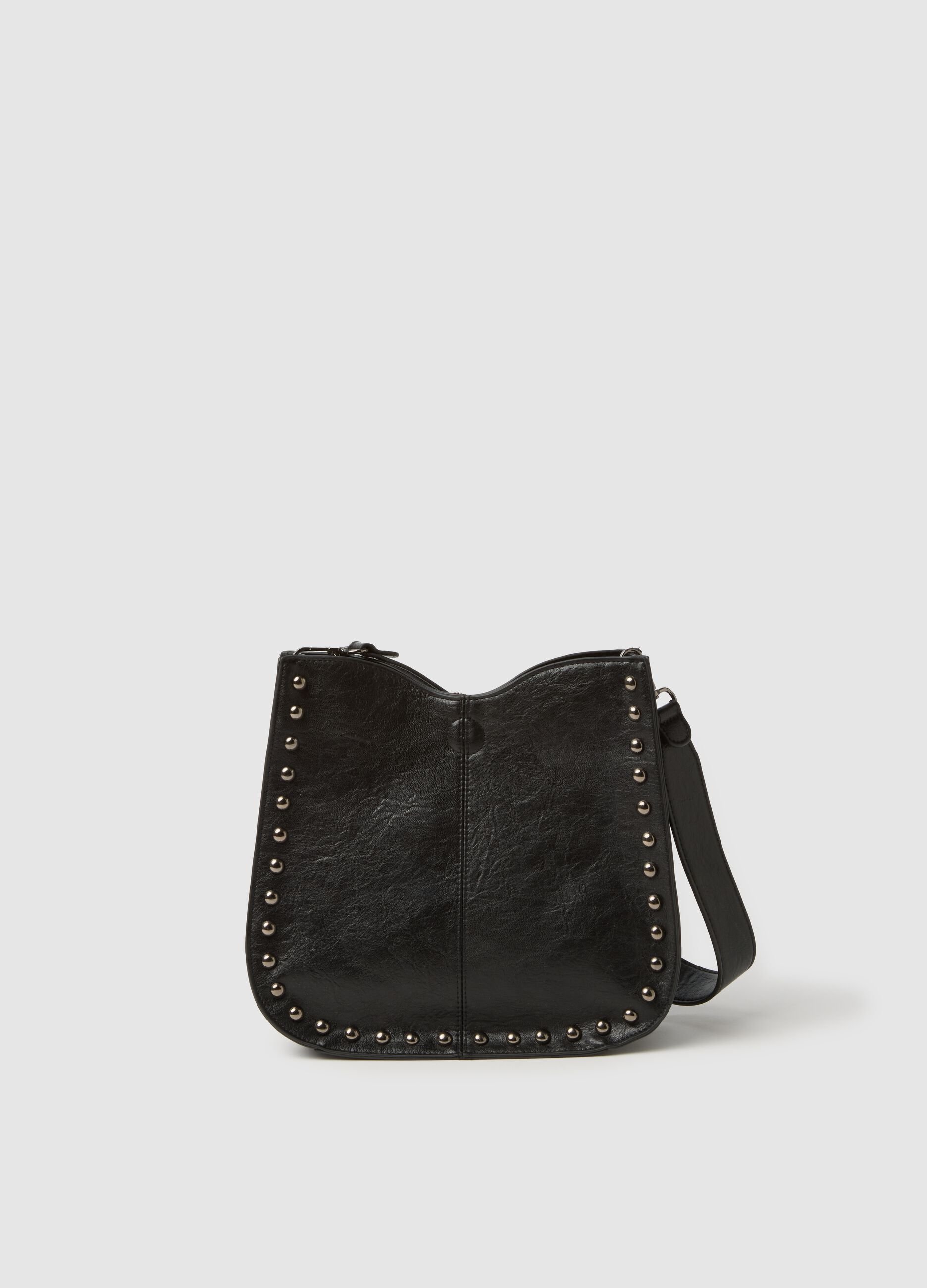 Black Studded Shoulder Bag