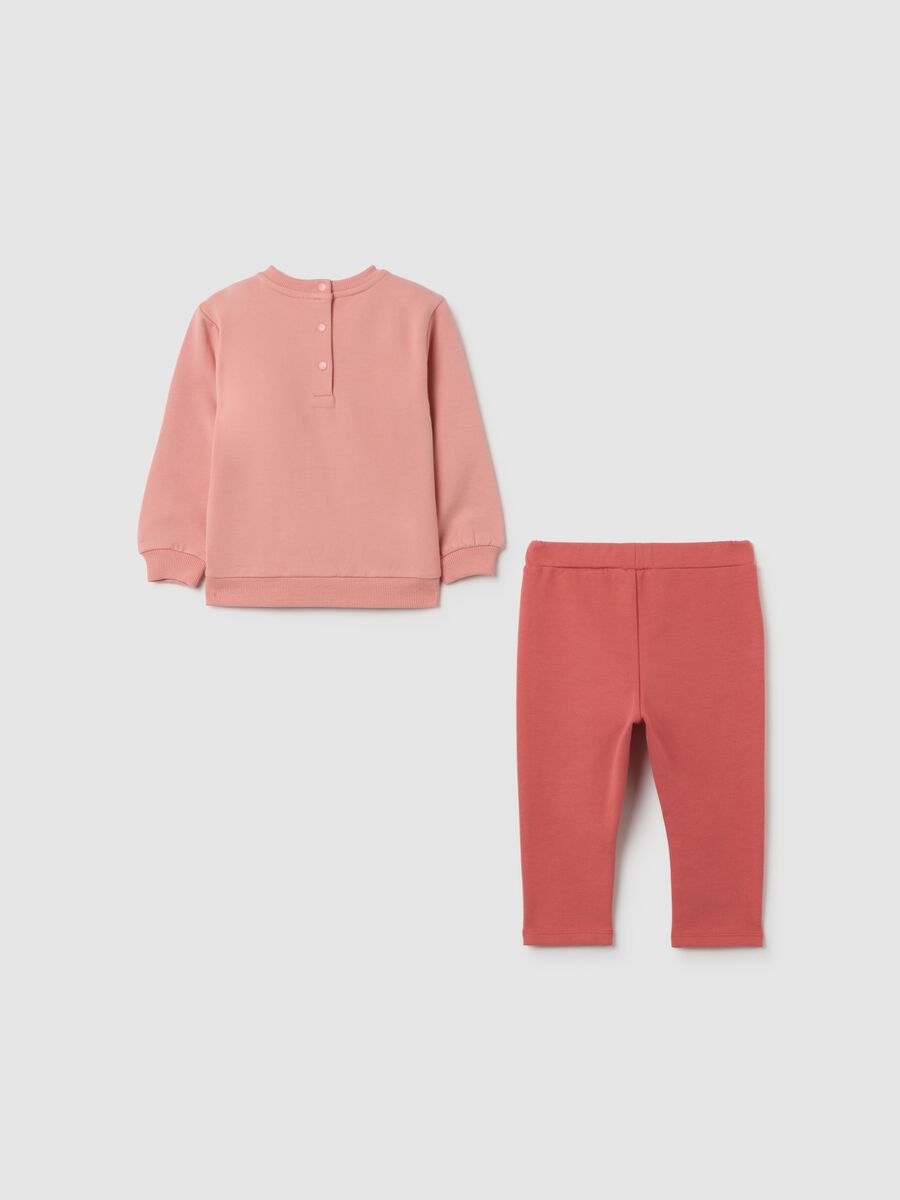 Girl's jogging set in stretchy pink cotton_1