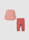 Girl's jogging set in stretchy pink cotton_1