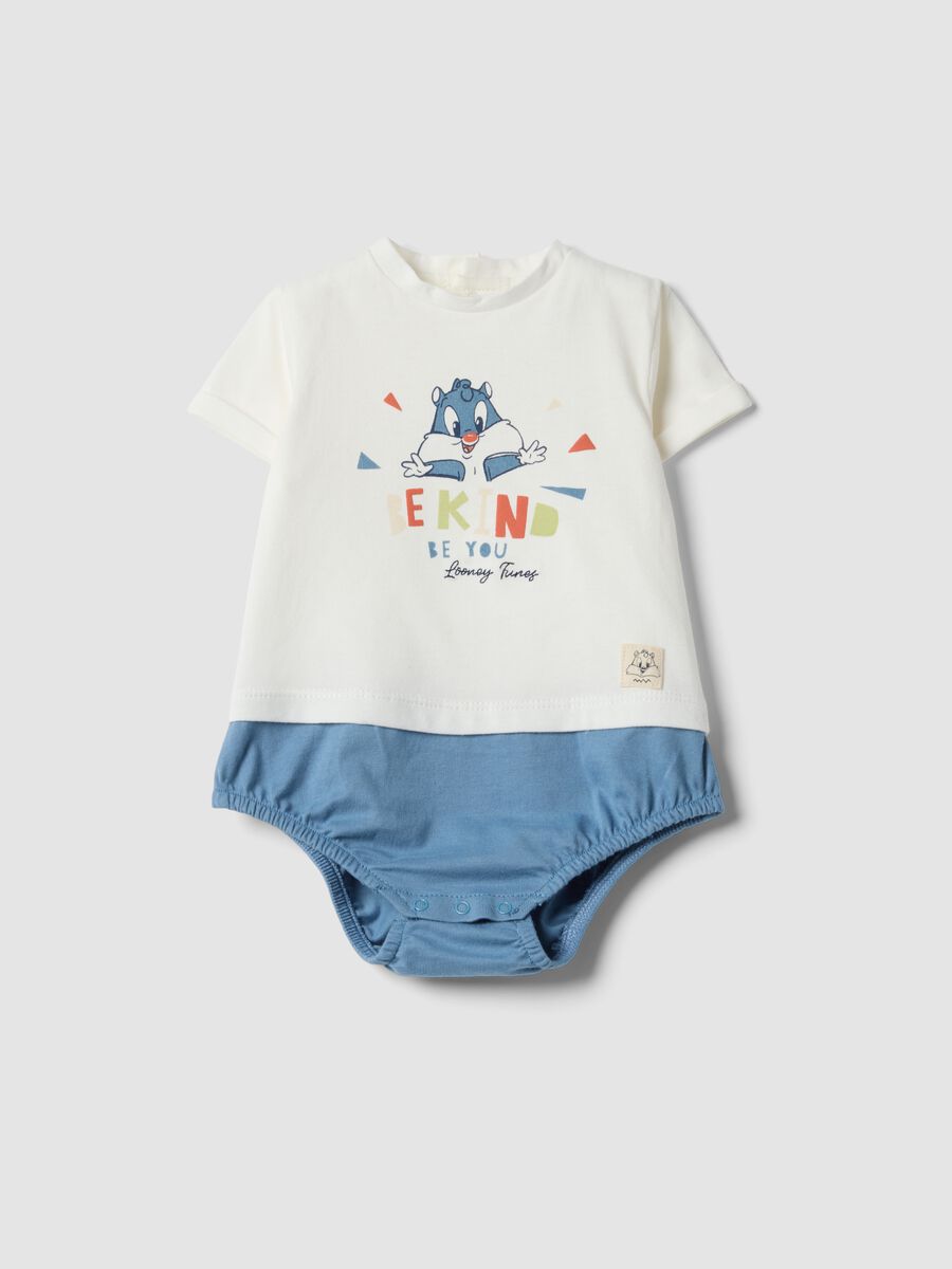 Body in puro cotone multicolor da neonato con stampa Looney Tunes_0