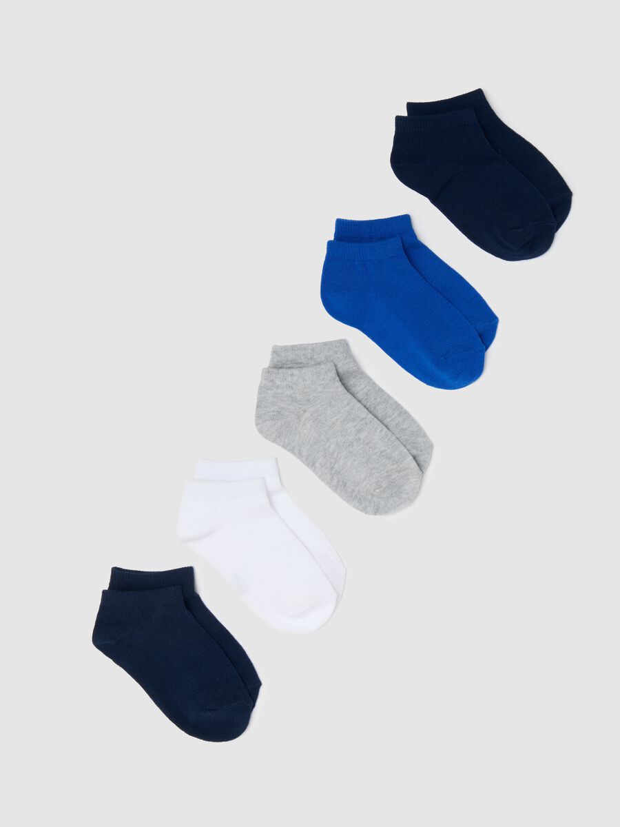 Five-pair pack white and blue stretch shoe liners_0