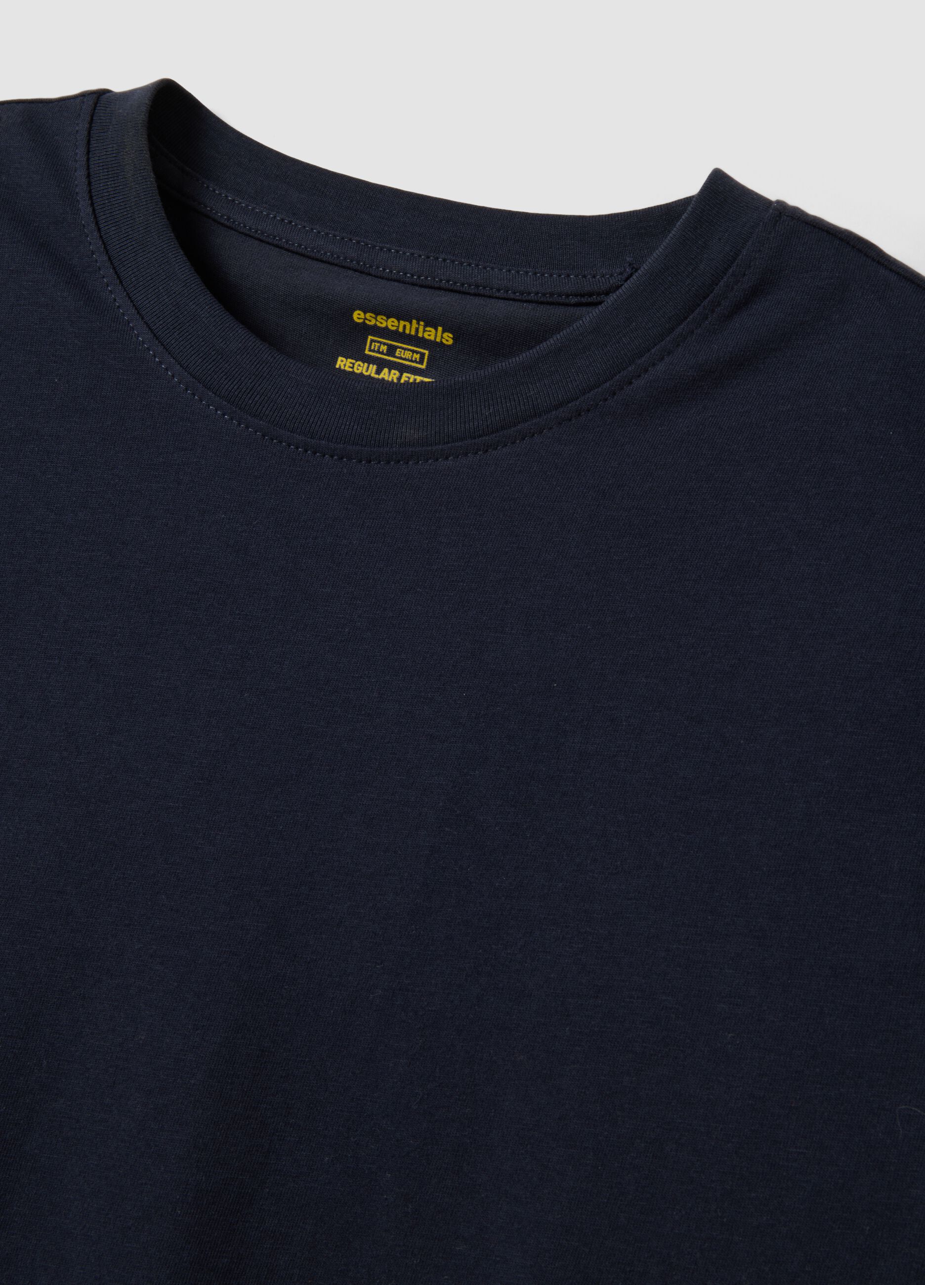 Blue pure cotton short-sleeve T-shirt