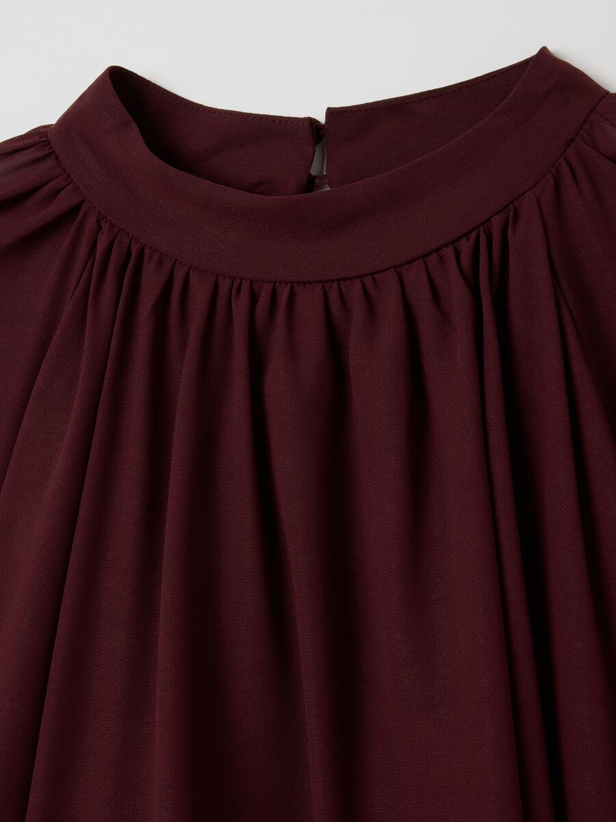 Vestito in crepe marrone over_5