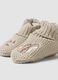 Grey pure cotton knitted booties with turn-up cuff_1