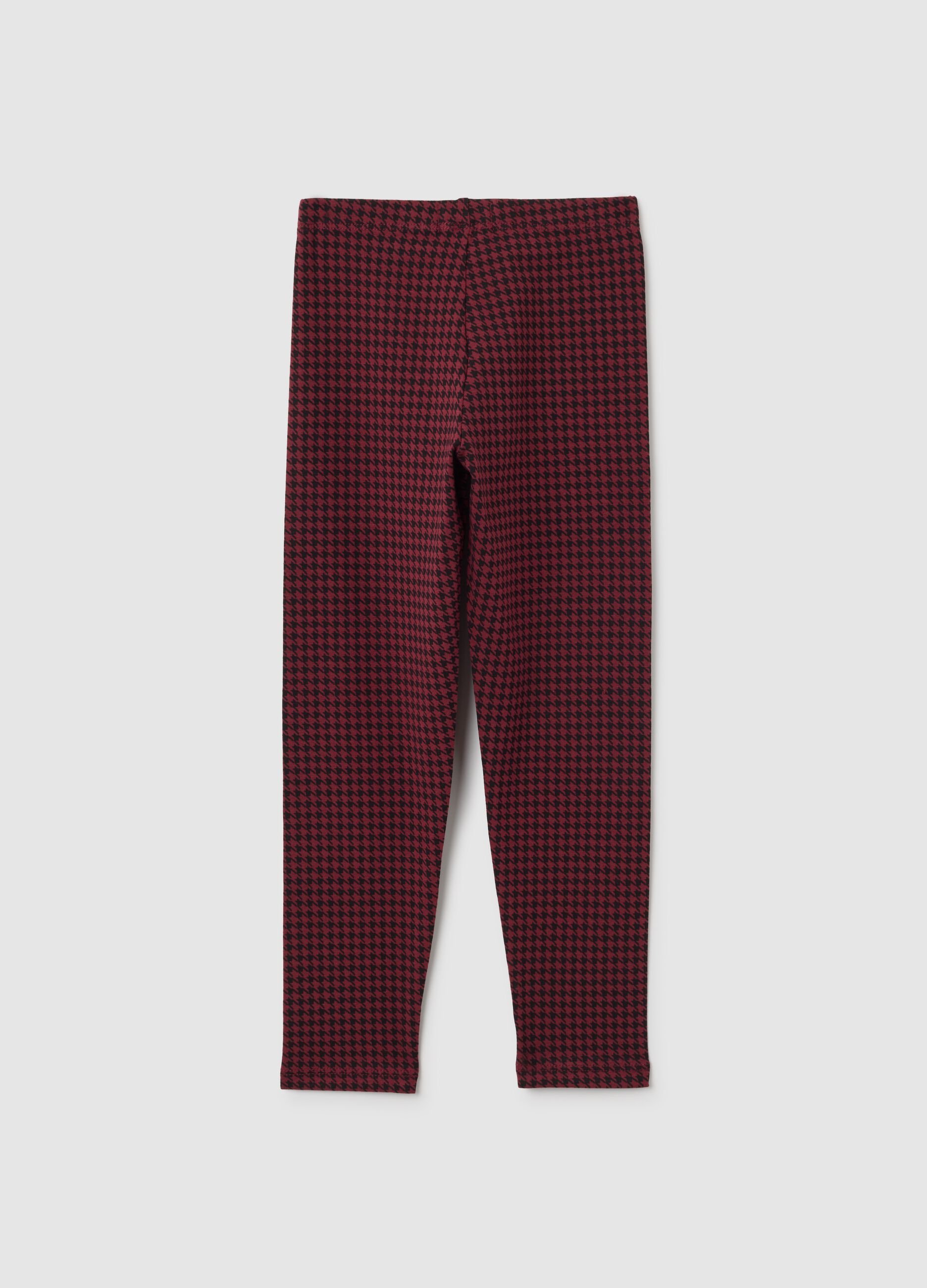 Leggings da bambina in cotone elasticizzato multicolor skinny