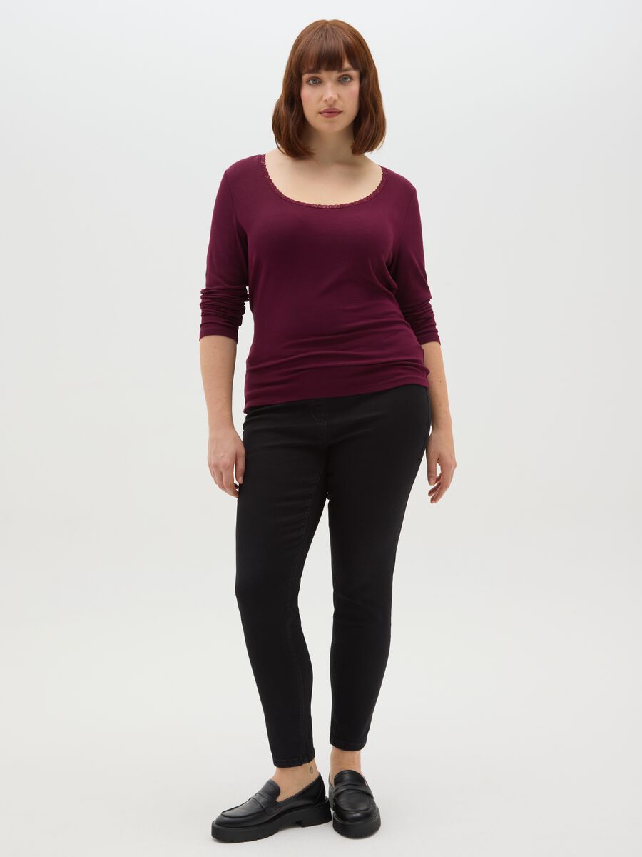 T-shirt a maniche lunghe rossa regular fit_1