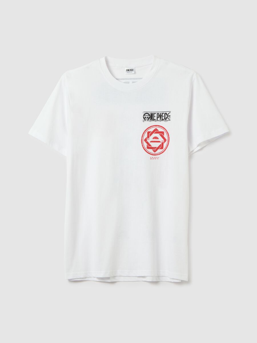 Men's white pure cotton regular fit T-shirt with red print_4