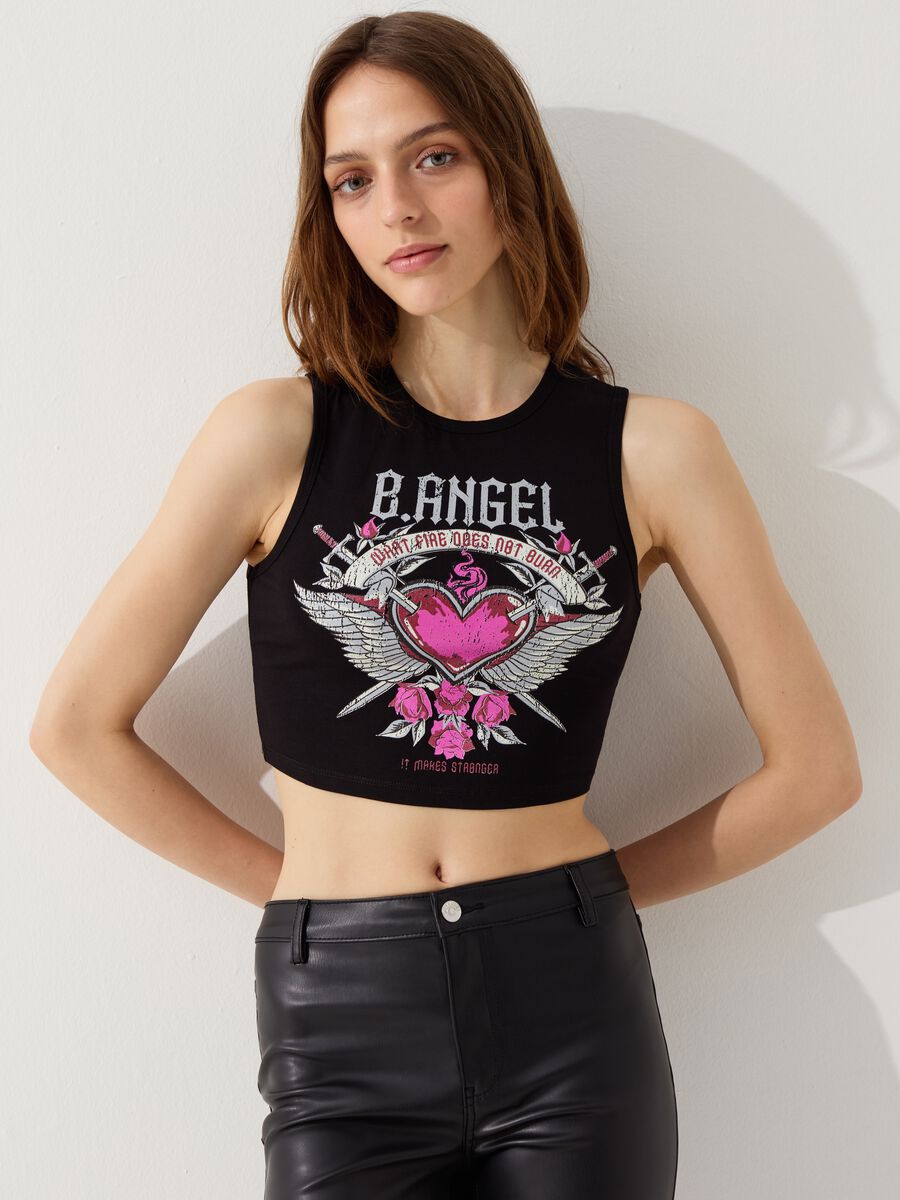 Crop tank top with winged heart_1