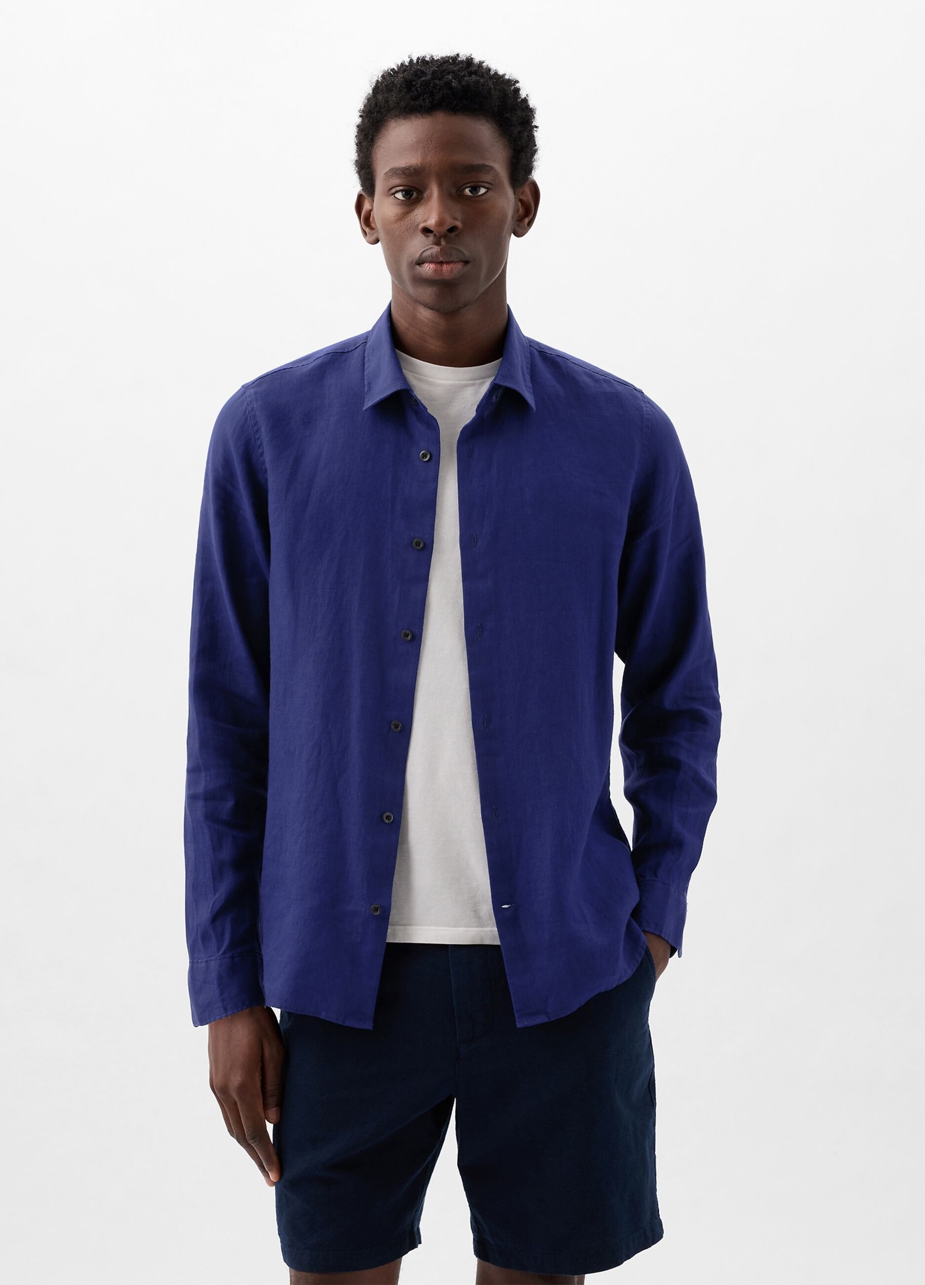 Regular-fit shirt in linen