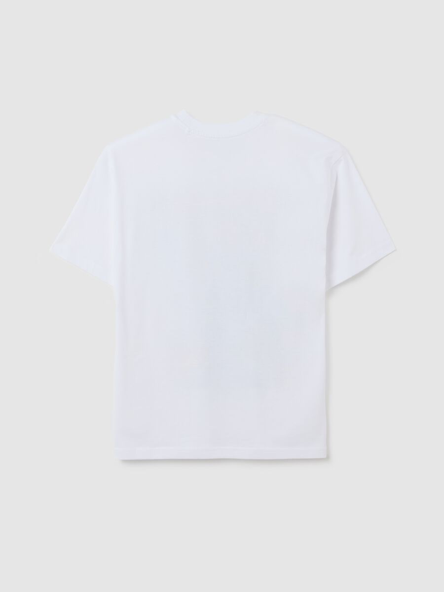 T-shirt da ragazzo in puro cotone bianca regular fit_1