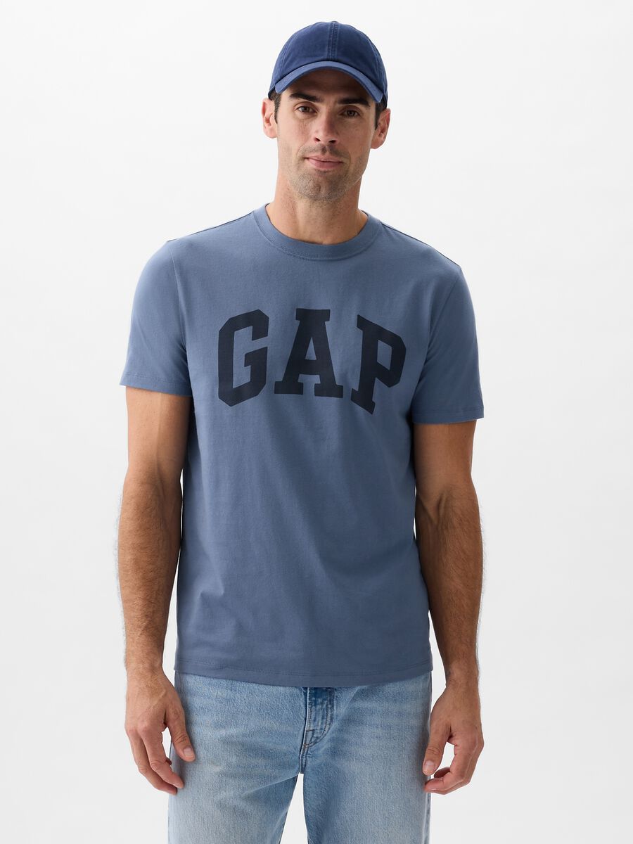 T-shirt in cotone con stampa logo_0