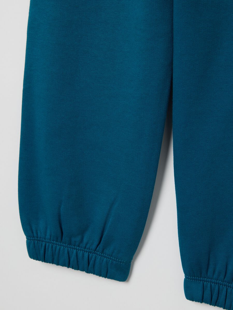 Children's blue regular fit cotton joggers_3