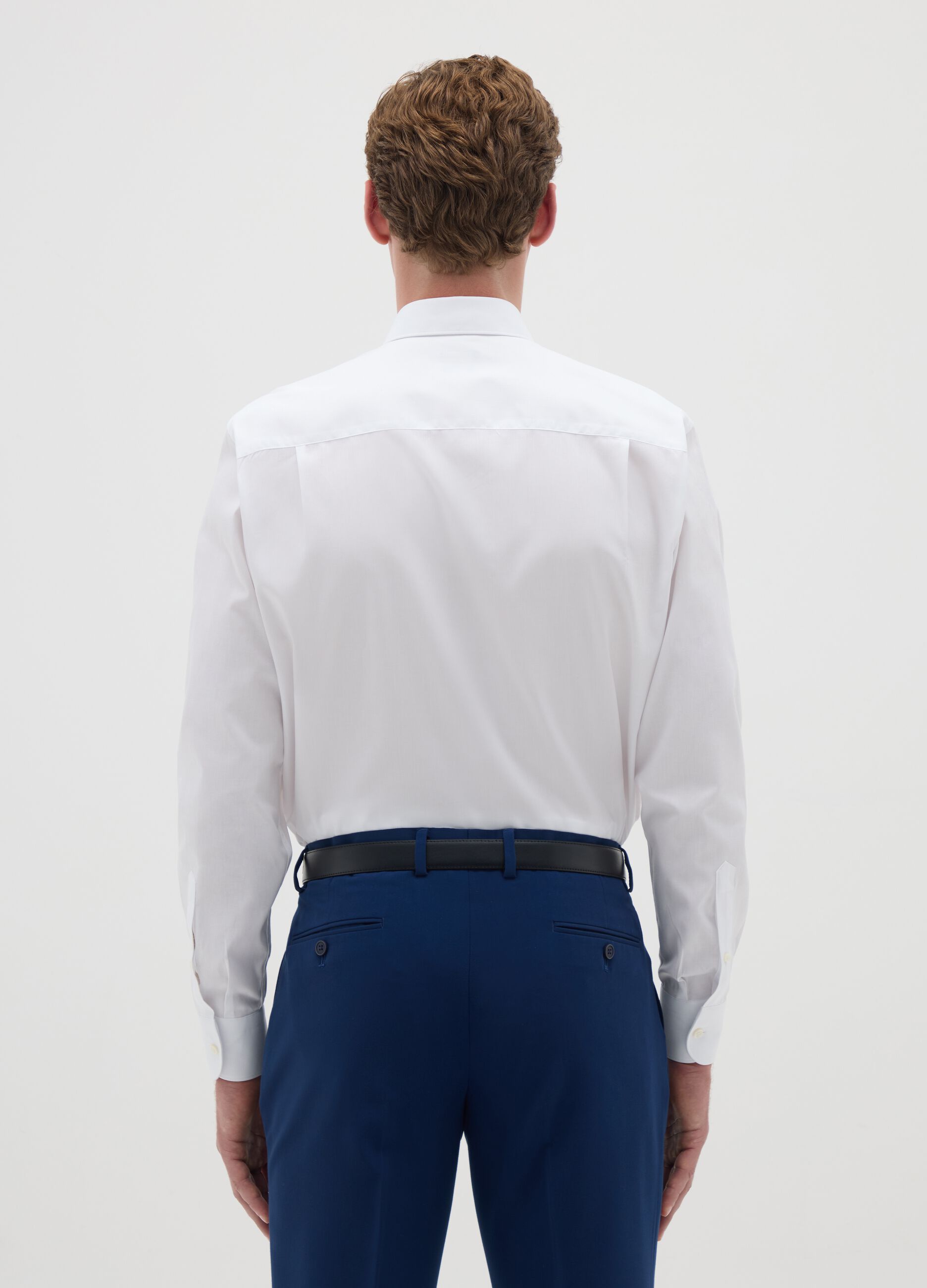 Men's pure cotton white regular fit shirt