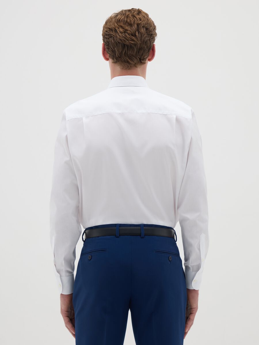 Men's pure cotton white regular fit shirt_3