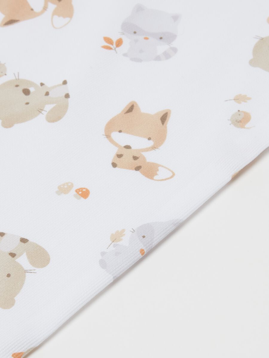 Three-piece cotton crib set with animals print_2