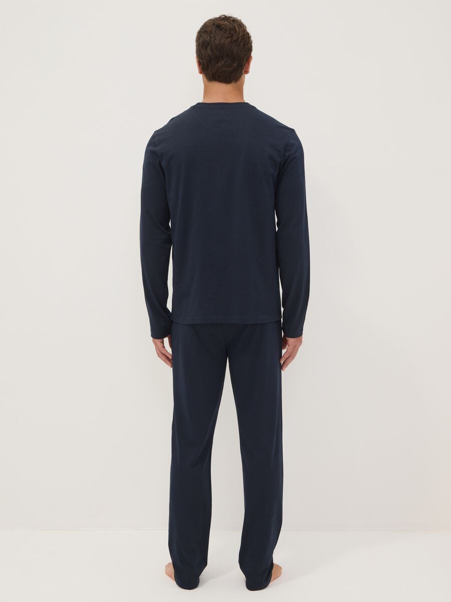 Pigiama blu in cotone organico_2