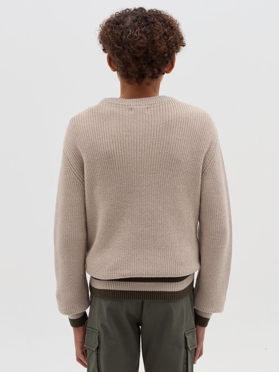 Cotton pullover with jacquard "B" design_2