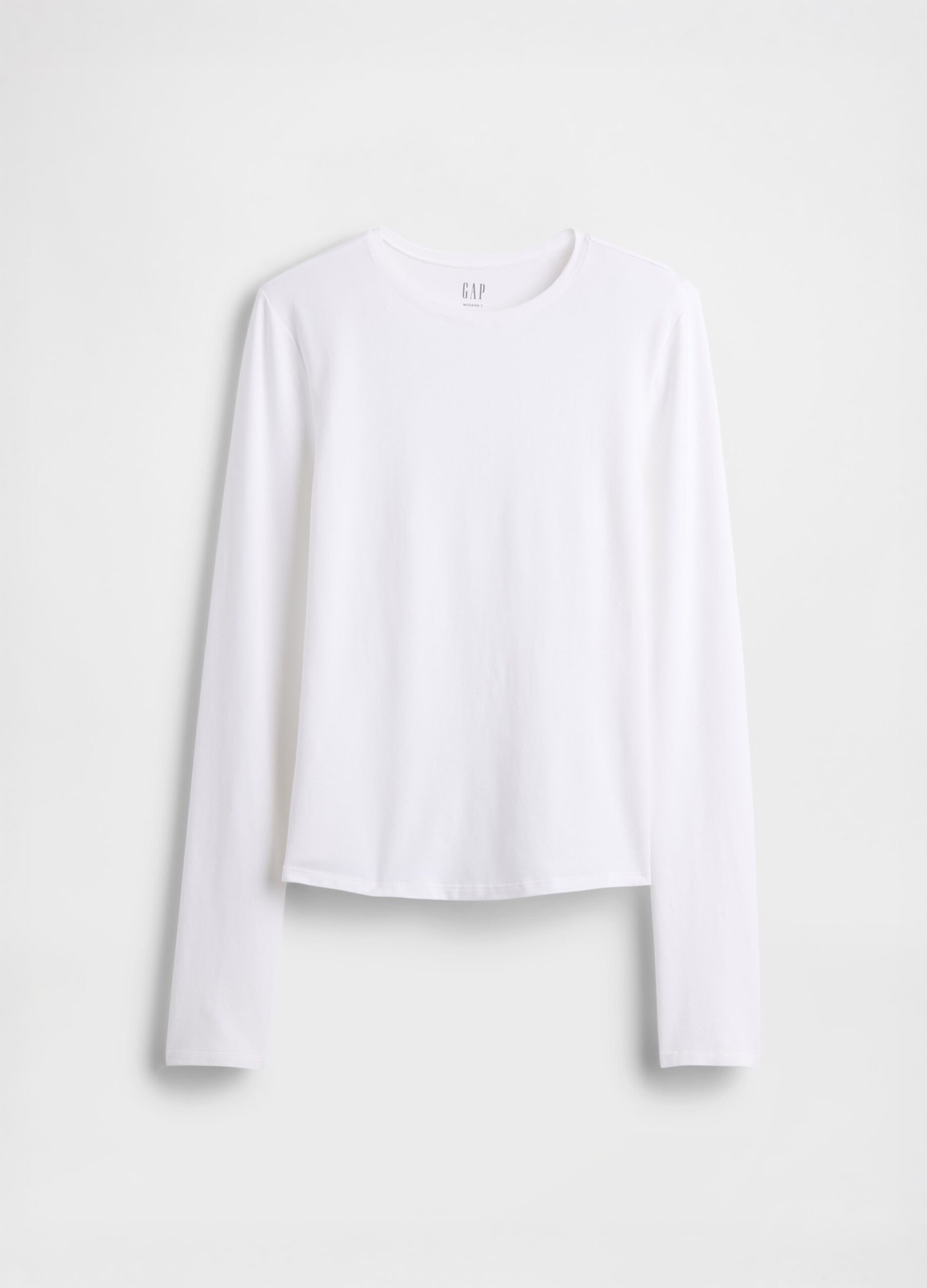 T-shirt bianca a maniche lunghe elasticizzata