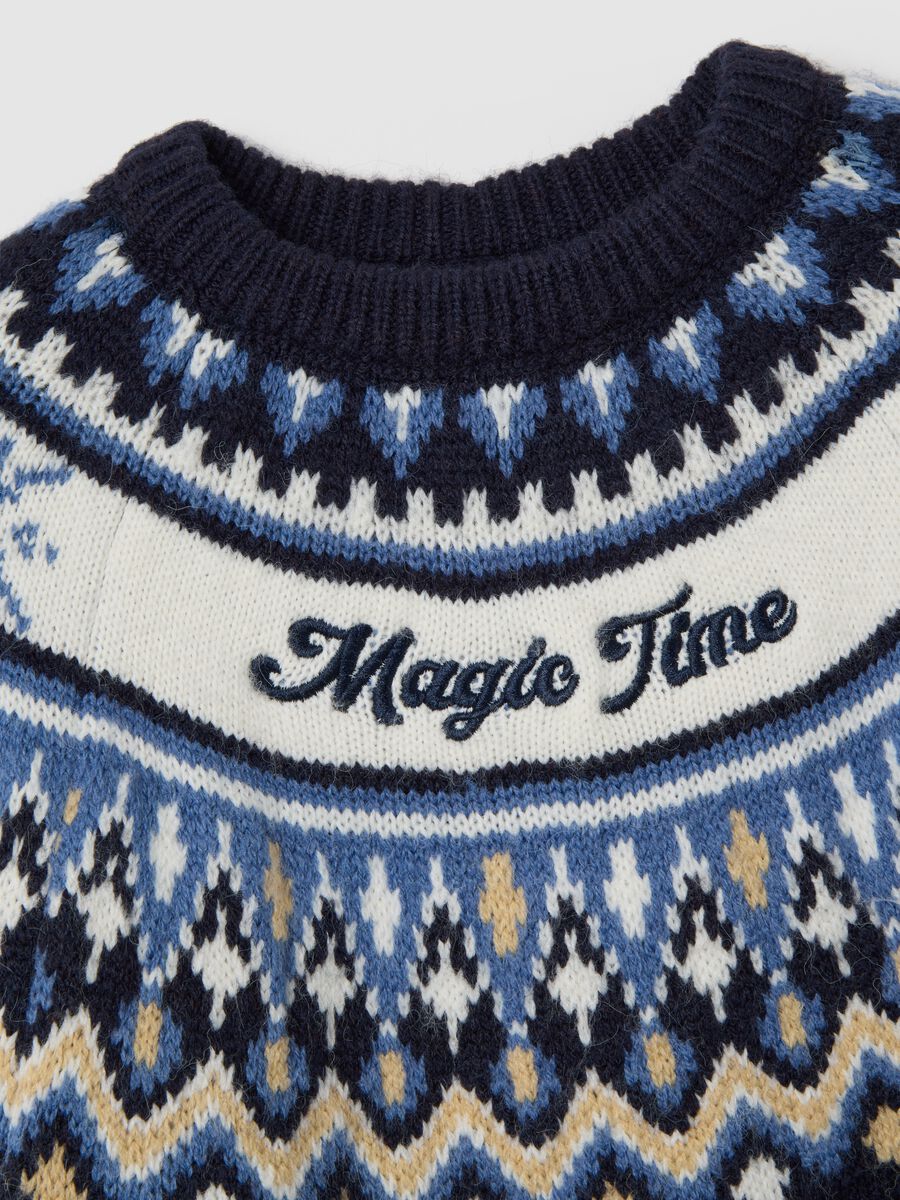 Christmas Jumper Save the Children da bambino con motivo jacquard blu_2