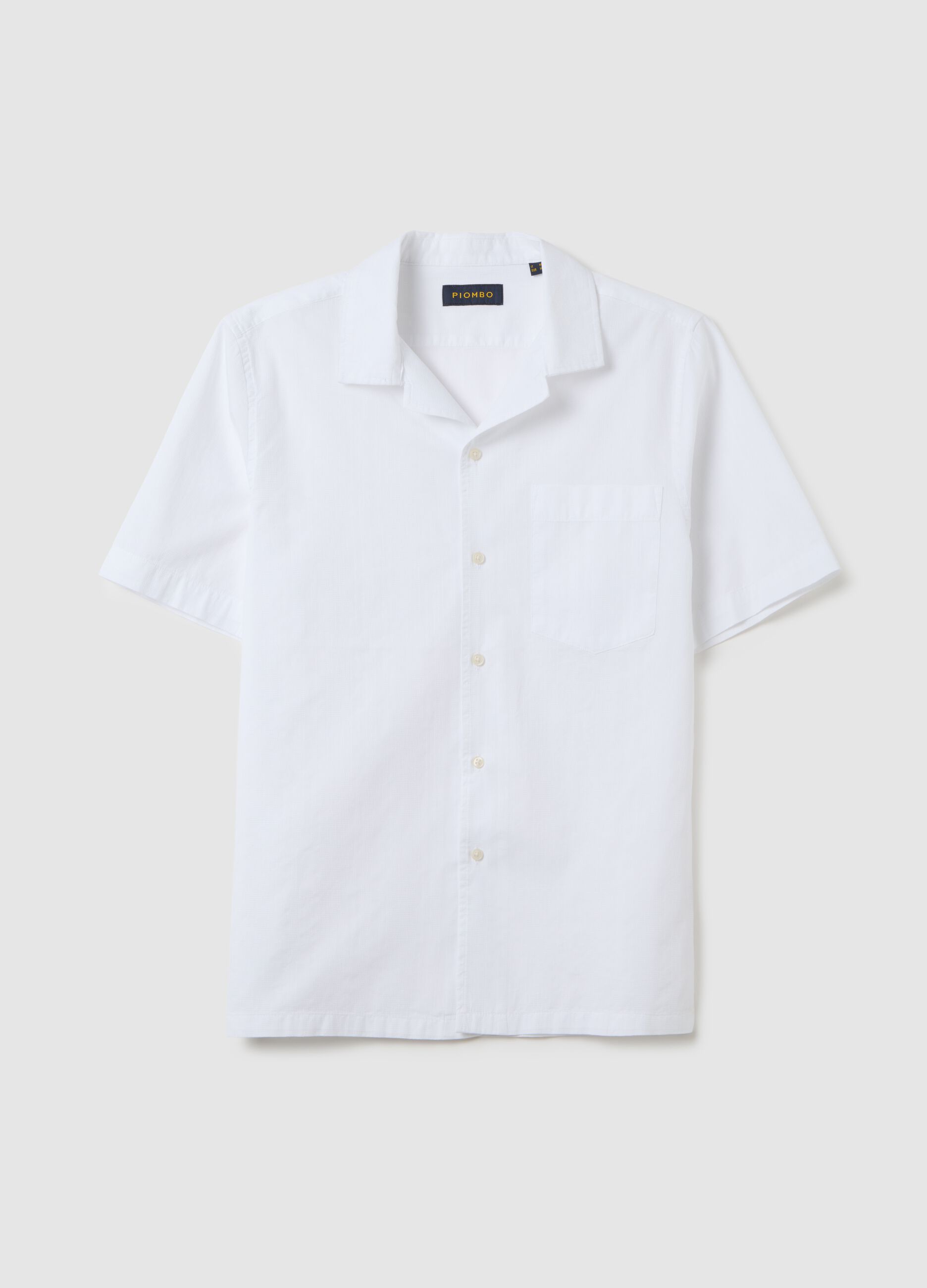 Men's White Pure Cotton Regular Fit Shirt with Pocket