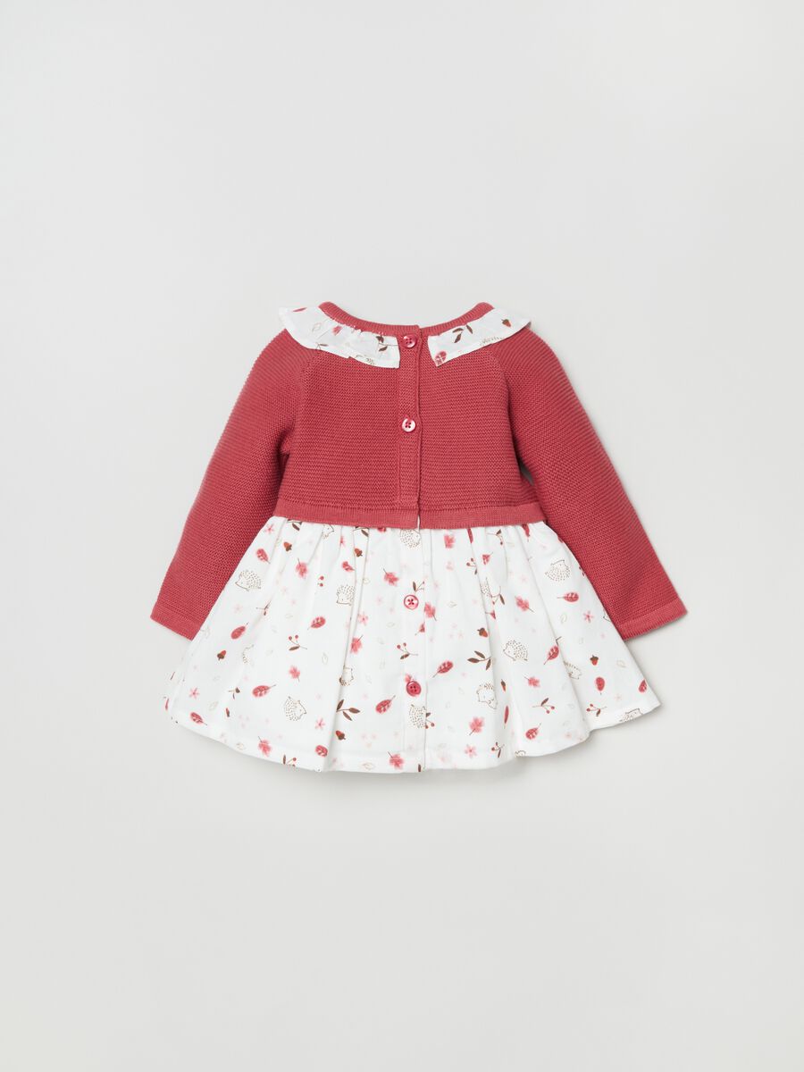 Abito con stampa e cardigan in maglia_1