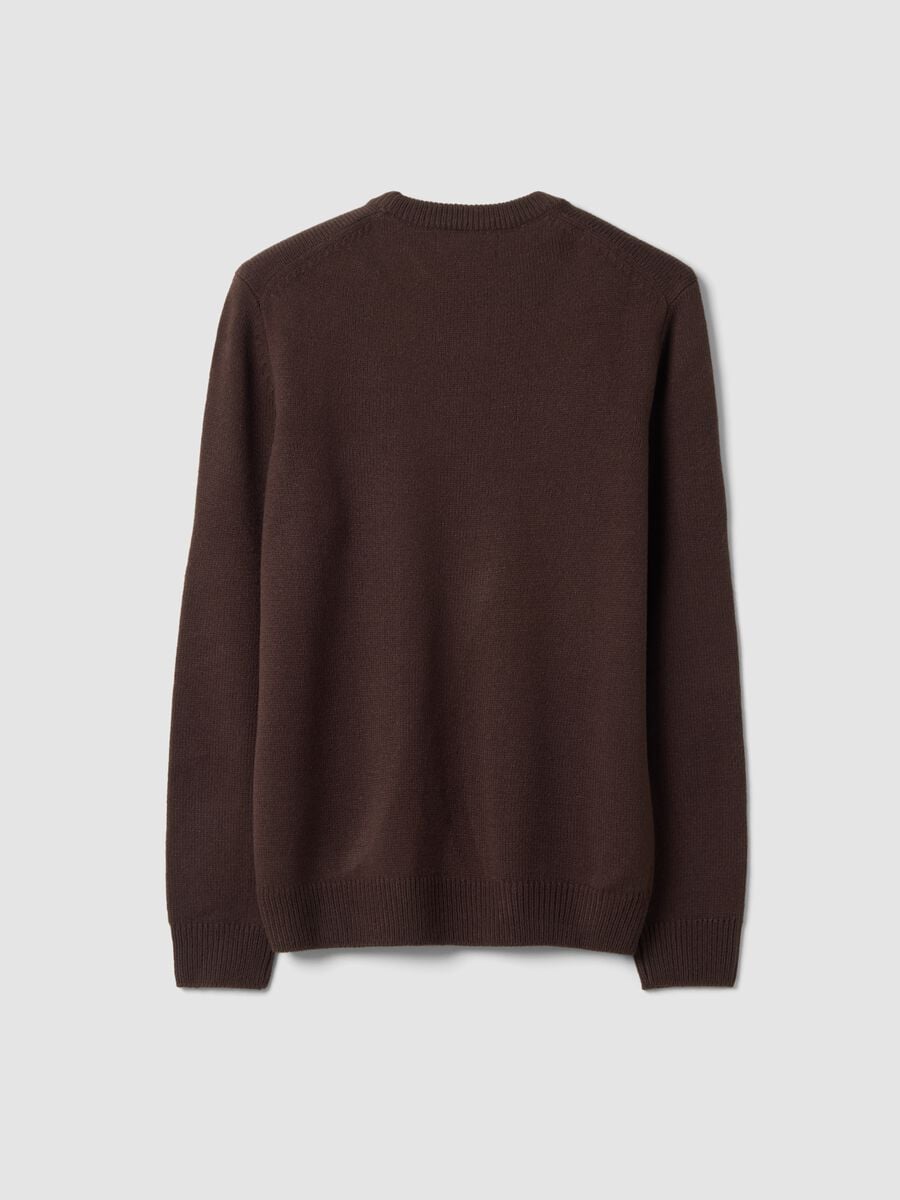 Maglia marrone girocollo in jersey knit regular fit_2