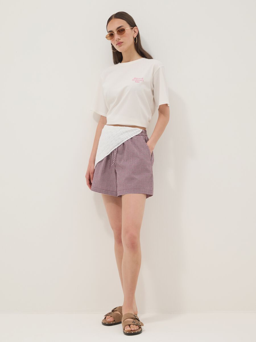 White pure cotton T-shirt with beauty slogan, relaxed fit_2
