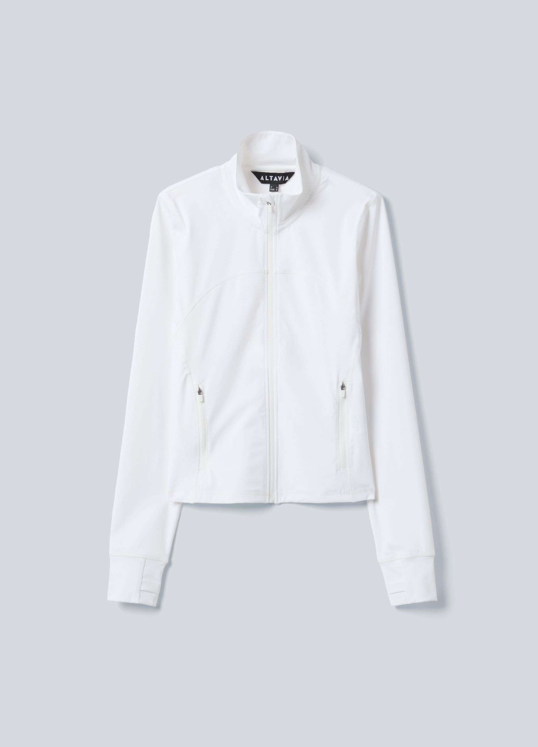 White ALTAVIA COURT full-zip sweatshirt in stretch technical fabric