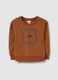 Cotton sweatshirt with teddy bear print_0