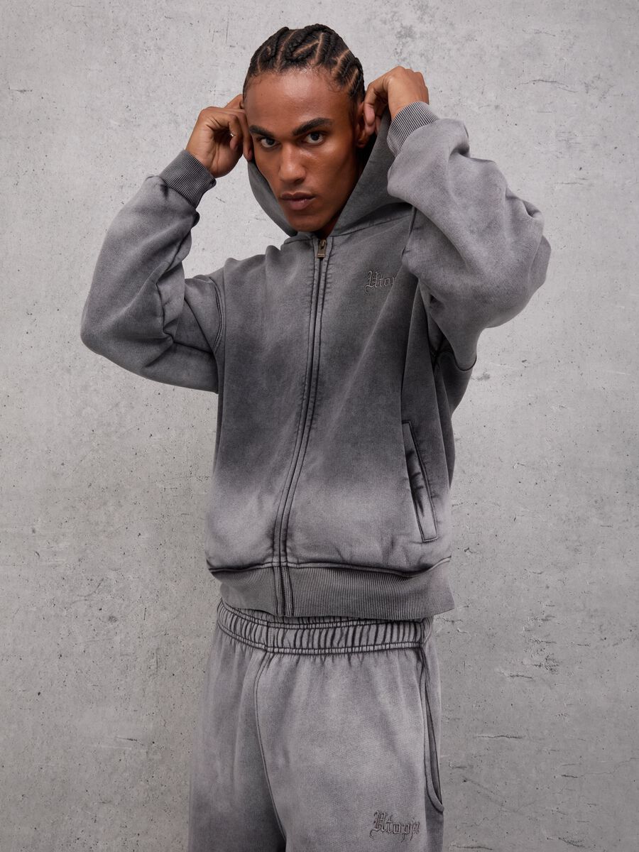 Sunfaded Zip Hoodie Vintage Grey_1