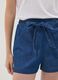 Blue pure cotton denim shorts with elasticated waist, regular fit_3