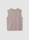 Pink alpaca and stretch wool crew-neck gilet_0