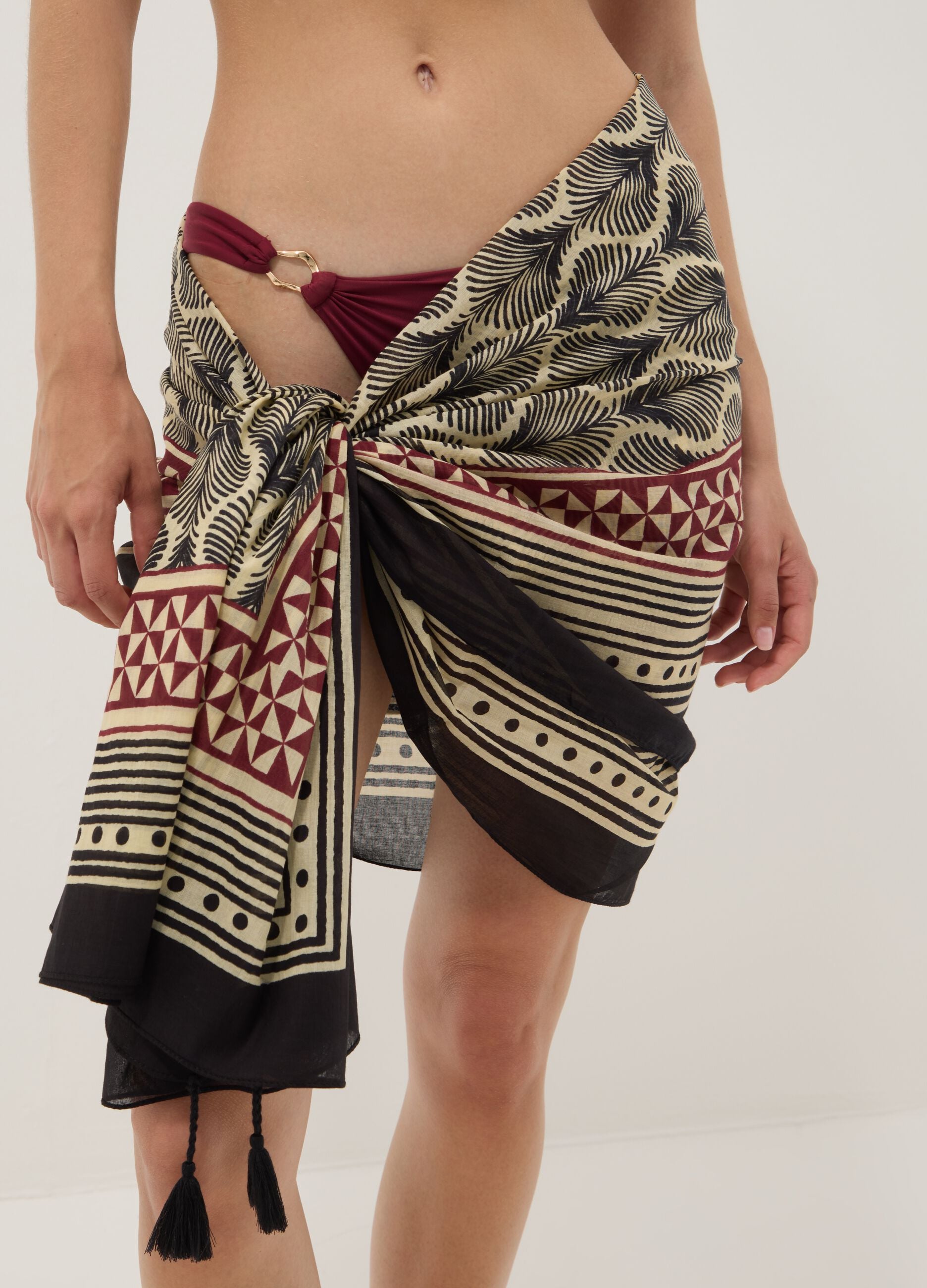 Multicoloured pure cotton pareo