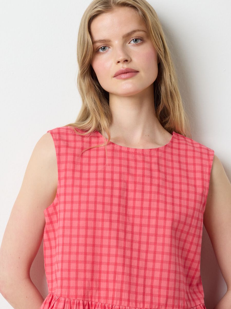 Women's pink cotton-blend top, regular fit_1