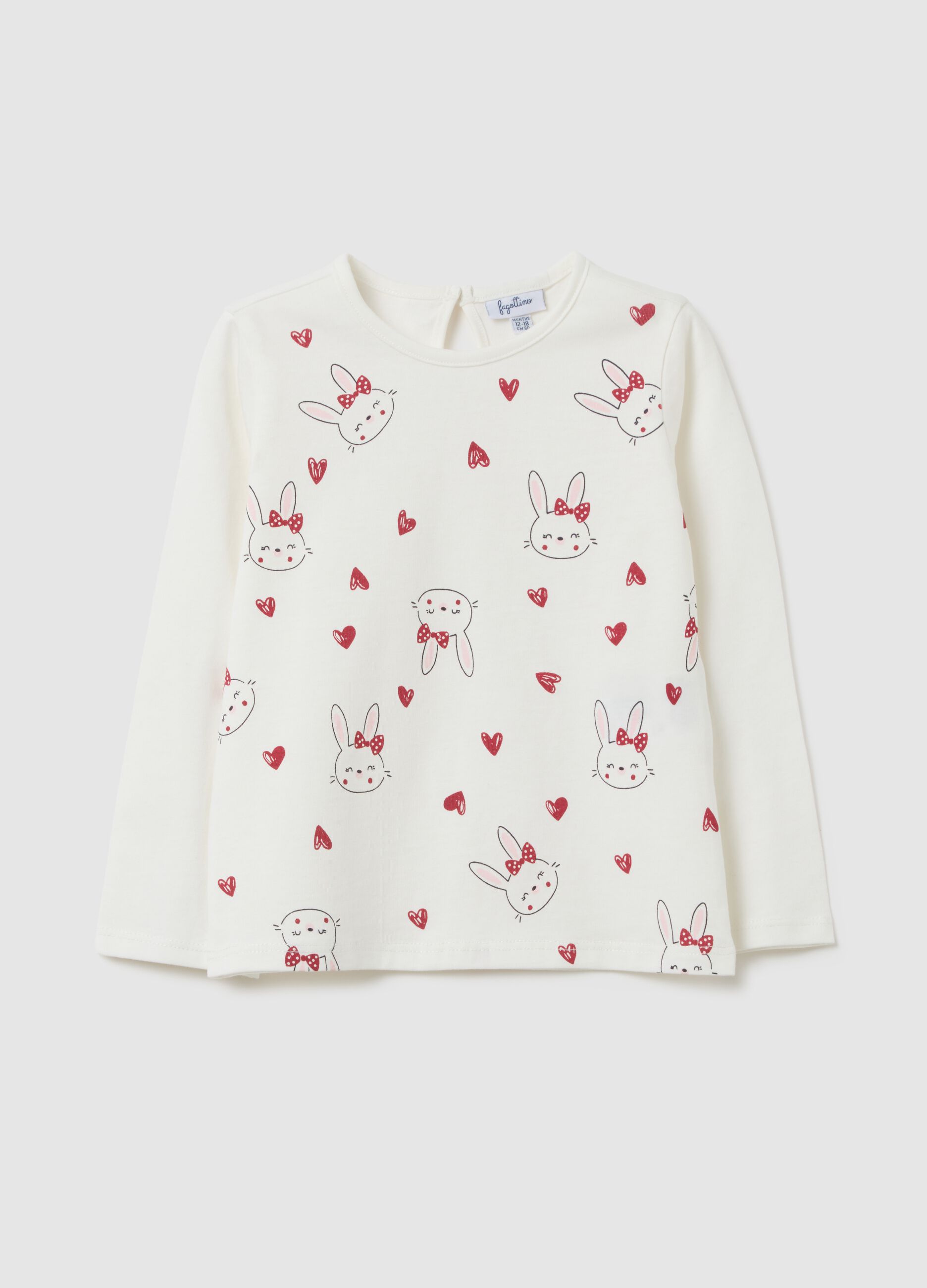 Kids' pure cotton white regular fit top with print