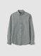 Green checked Oxford shirt in pure cotton with button-down collar, regular fit_4