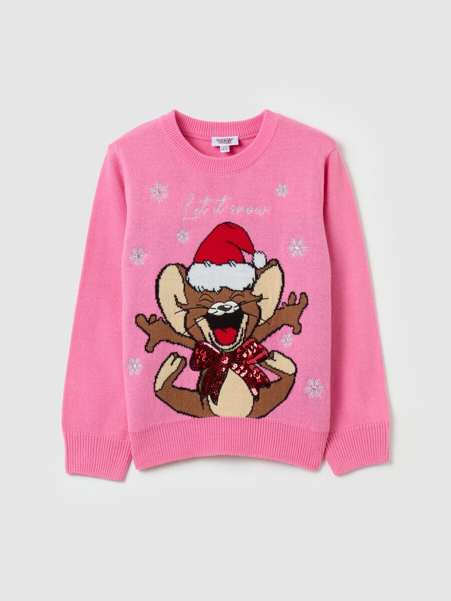 Christmas jumper with Jerry embroidery and lurex_0