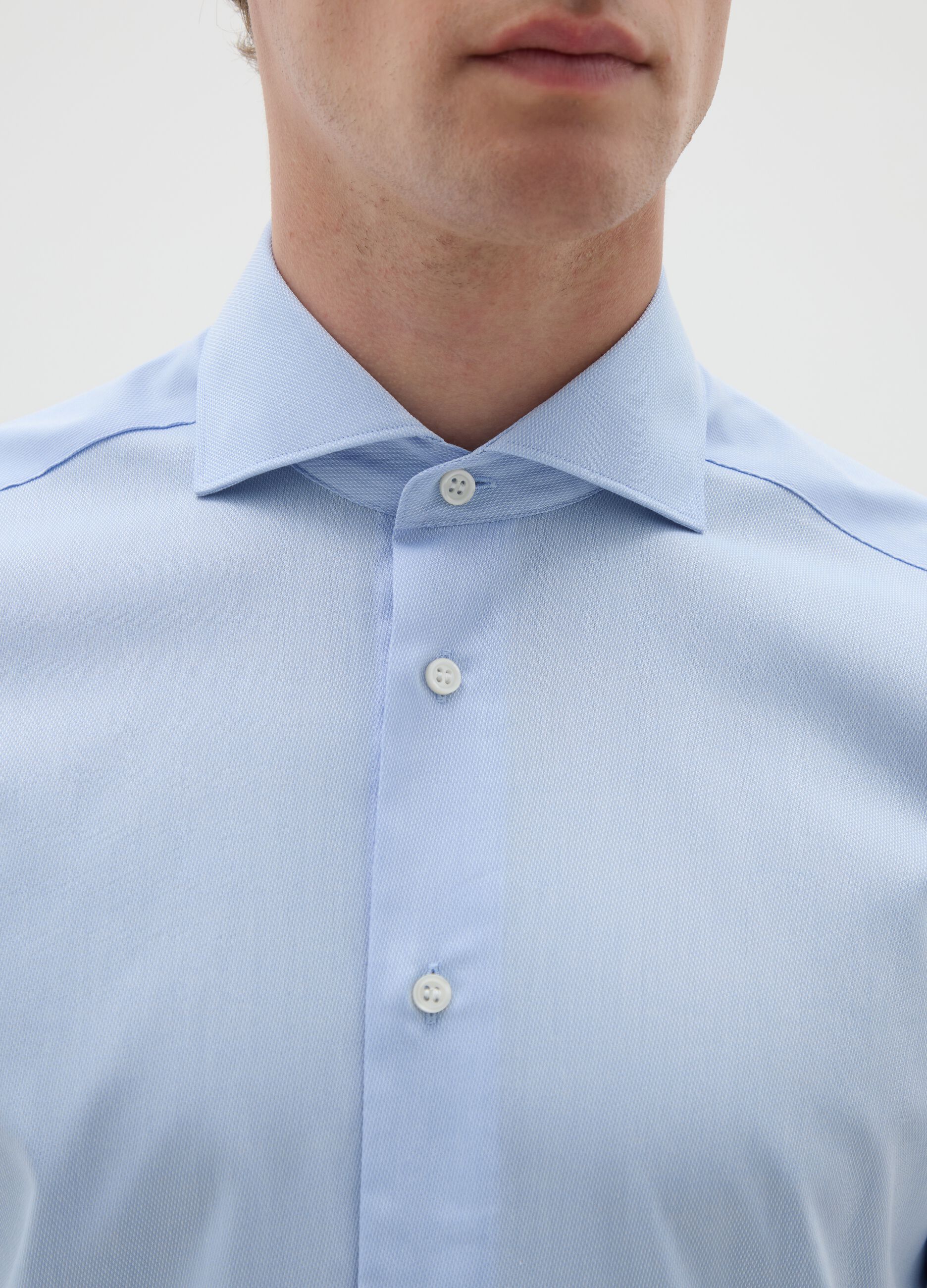 Men's Blue Slim Fit Pure Cotton Shirt