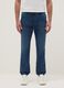 Regular fit blue denim jeans with elastic waistband_1