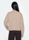 Beige stretch-fabric crew-neck cardigan with oversized fit_3